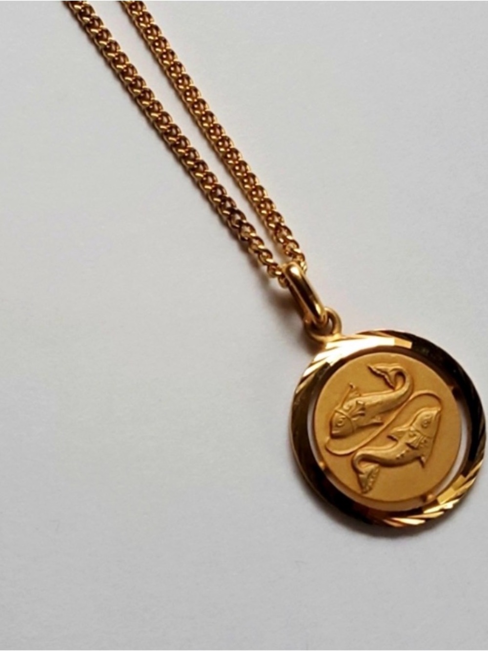 Pisces Zodiac Gold pendant necklace